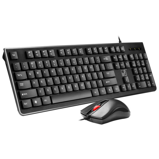 ZGB S500 Square Keycap Wired Keyboard + Mouse Set (Black) by Chasing Leopard