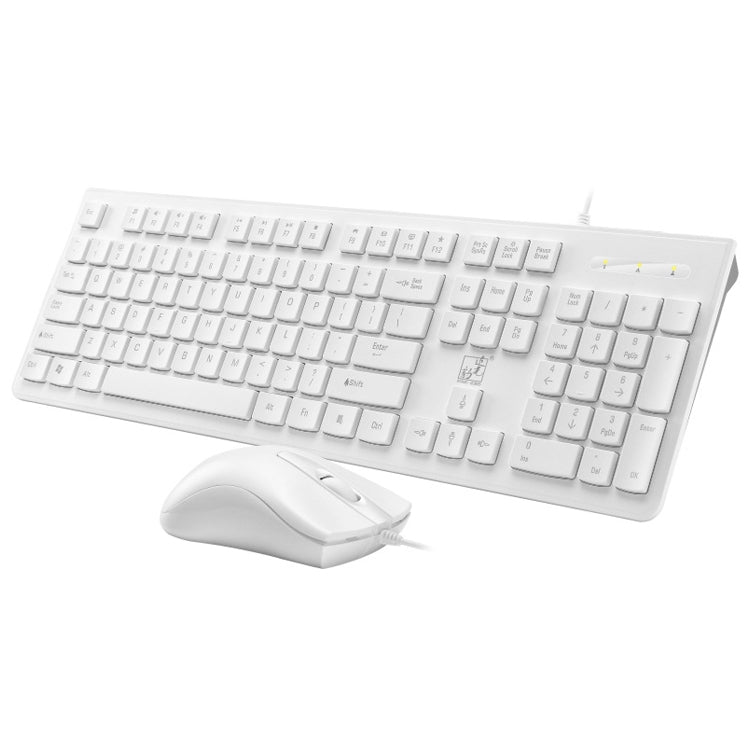ZGB S500 Square Keycap Wired Keyboard + Mouse Set (White) by Chasing Leopard