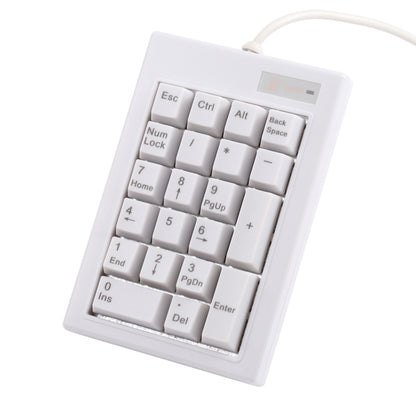 DX-21A 21-keys USB Wired Mechanical Black Shaft Mini Numeric Keyboard(White) by buy2fix