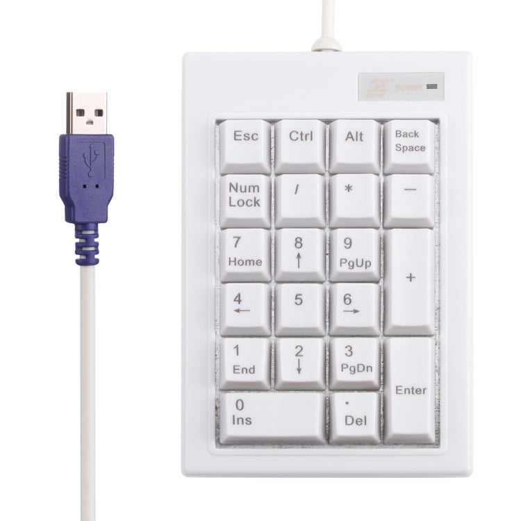 DX-21A 21-keys USB Wired Mechanical Black Shaft Mini Numeric Keyboard(White) by buy2fix