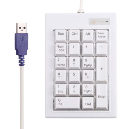 DX-21A 21-keys USB Wired Mechanical Black Shaft Mini Numeric Keyboard(White) by buy2fix