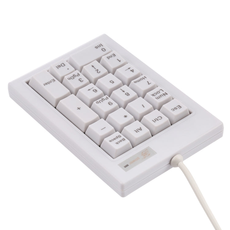 DX-21A 21-keys USB Wired Mechanical Black Shaft Mini Numeric Keyboard(White) by buy2fix