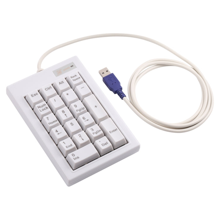 DX-21A 21-keys USB Wired Mechanical Black Shaft Mini Numeric Keyboard(White) by buy2fix