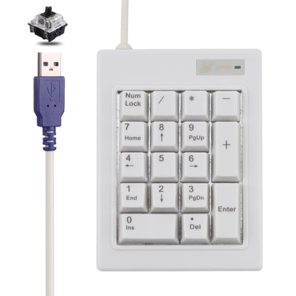 DX-17A 17-keys USB Wired Mechanical Black Shaft Mini Numeric Keyboard(White) by buy2fix