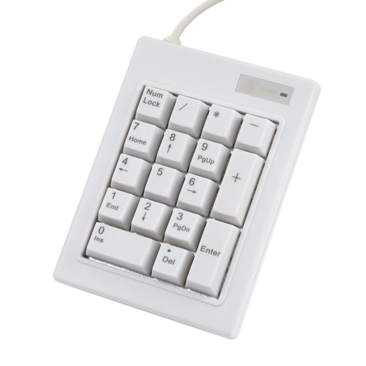 DX-17A 17-keys USB Wired Mechanical Black Shaft Mini Numeric Keyboard(White) by buy2fix