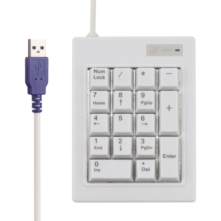 DX-17A 17-keys USB Wired Mechanical Black Shaft Mini Numeric Keyboard(White) by buy2fix