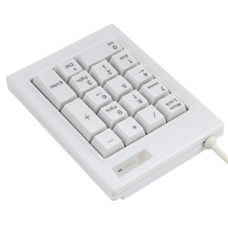 DX-17A 17-keys USB Wired Mechanical Black Shaft Mini Numeric Keyboard(White) by buy2fix
