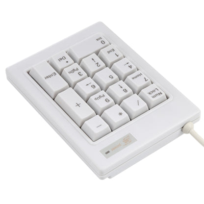 DX-17A 17-keys USB Wired Mechanical Black Shaft Mini Numeric Keyboard(White) by buy2fix