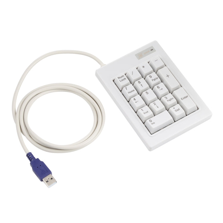DX-17A 17-keys USB Wired Mechanical Black Shaft Mini Numeric Keyboard(White) by buy2fix