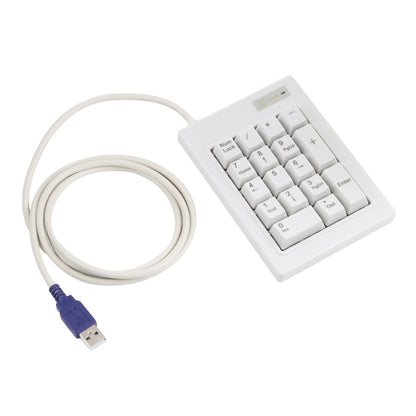 DX-17A 17-keys USB Wired Mechanical Black Shaft Mini Numeric Keyboard(White) by buy2fix