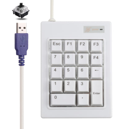 DX-18A 18-keys USB Wired Mechanical Black Shaft Mini Numeric Keyboard (White) by buy2fix