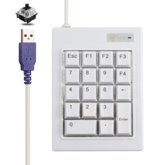 DX-18A 18-keys USB Wired Mechanical Black Shaft Mini Numeric Keyboard (White) by buy2fix