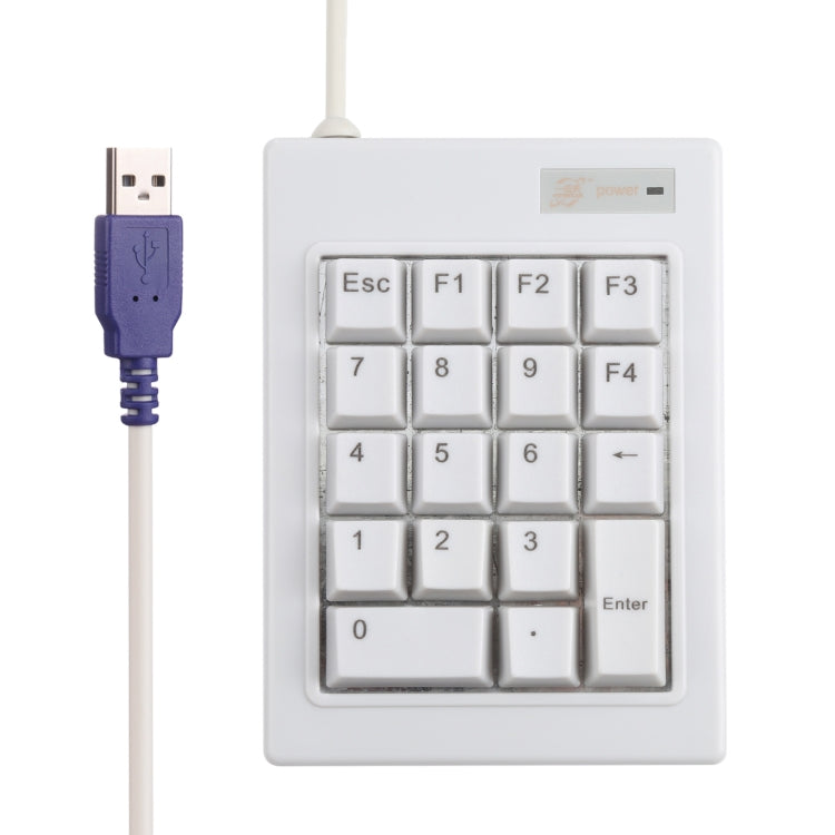 DX-18A 18-keys USB Wired Mechanical Black Shaft Mini Numeric Keyboard (White) by buy2fix