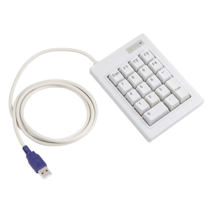 DX-18A 18-keys USB Wired Mechanical Black Shaft Mini Numeric Keyboard (White) by buy2fix