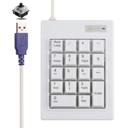 DX-18B 18-keys USB Wired Mechanical Black Shaft Mini Numeric Keyboard (White) by buy2fix