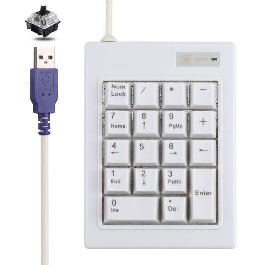 DX-18B 18-keys USB Wired Mechanical Black Shaft Mini Numeric Keyboard (White) by buy2fix