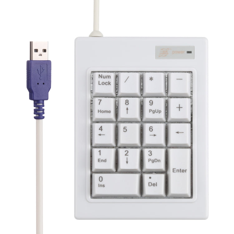 DX-18B 18-keys USB Wired Mechanical Black Shaft Mini Numeric Keyboard (White) by buy2fix