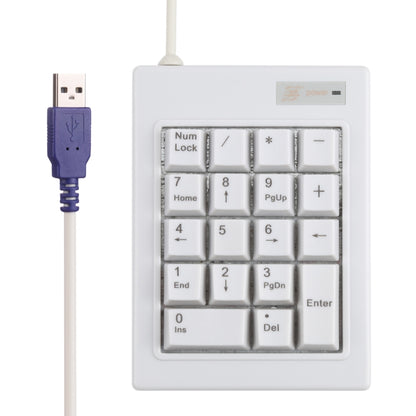 DX-18B 18-keys USB Wired Mechanical Black Shaft Mini Numeric Keyboard (White) by buy2fix