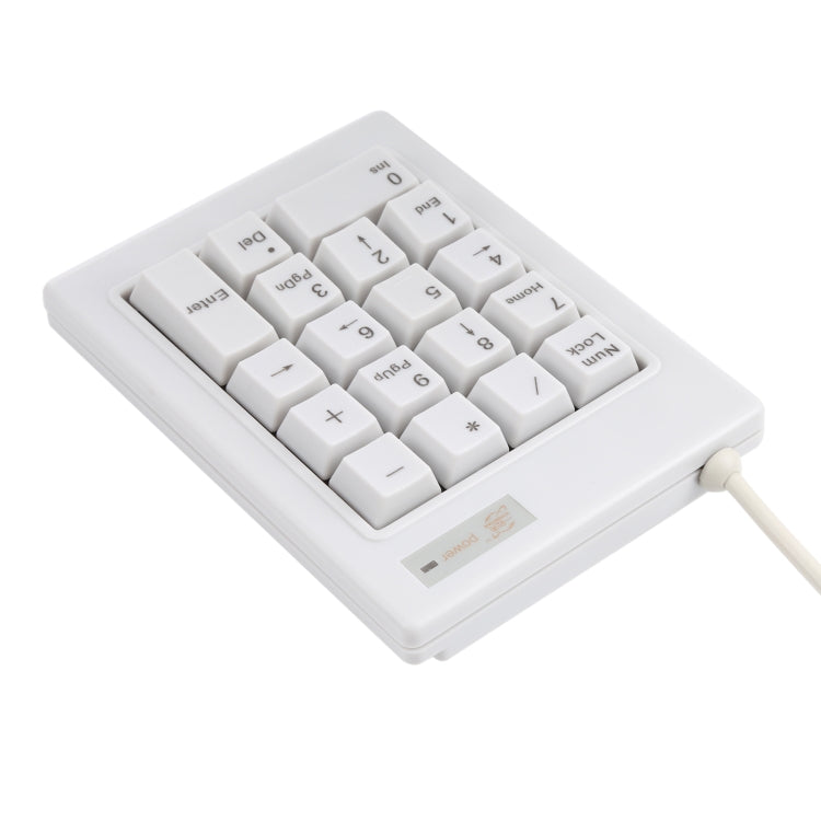DX-18B 18-keys USB Wired Mechanical Black Shaft Mini Numeric Keyboard (White) by buy2fix