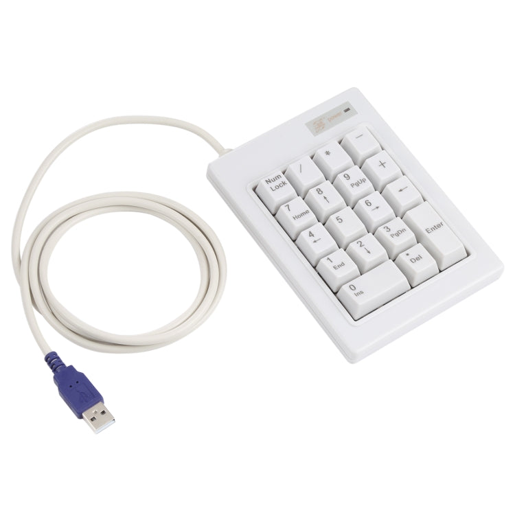 DX-18B 18-keys USB Wired Mechanical Black Shaft Mini Numeric Keyboard (White) by buy2fix