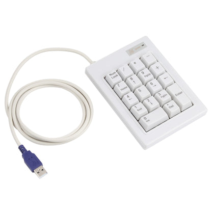 DX-18B 18-keys USB Wired Mechanical Black Shaft Mini Numeric Keyboard (White) by buy2fix