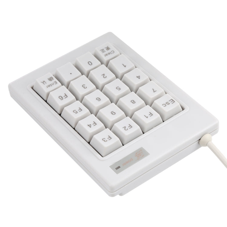 DX-20A 20-keys USB Wired Mechanical Black Shaft Mini Numeric Keyboard (White) by buy2fix