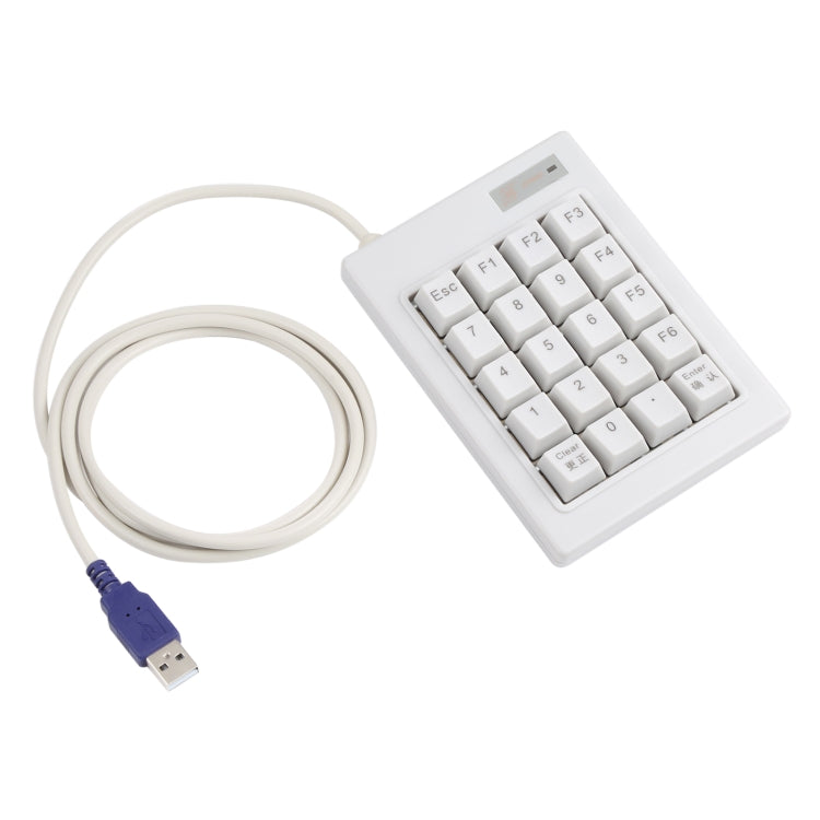 DX-20A 20-keys USB Wired Mechanical Black Shaft Mini Numeric Keyboard (White) by buy2fix