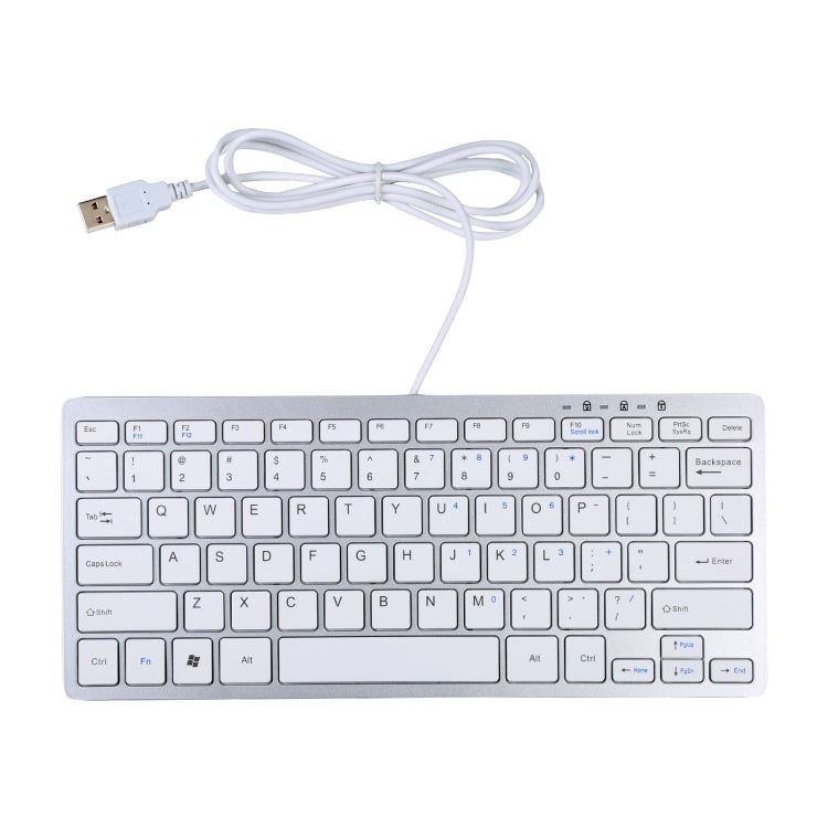 450 78 Keys Ultra-thin USB Wired Keyboard(Silver) by buy2fix