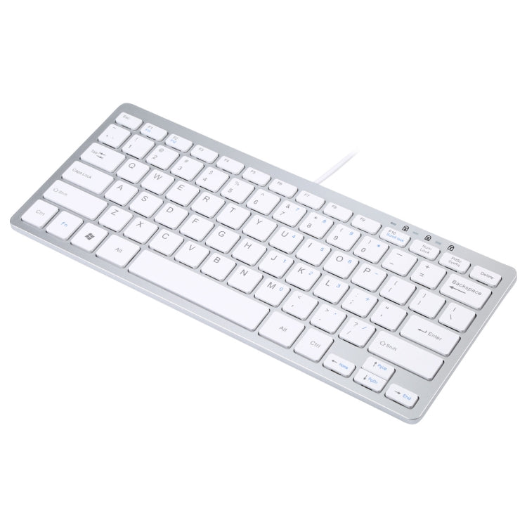 450 78 Keys Ultra-thin USB Wired Keyboard(Silver) by buy2fix
