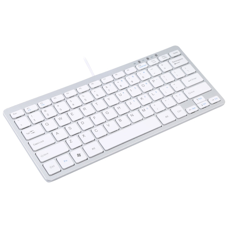 450 78 Keys Ultra-thin USB Wired Keyboard(Silver) by buy2fix