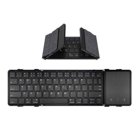 Clavier Bluetooth portable à trois volets en cuir B1053