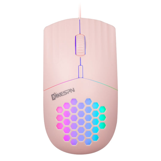 MKESPN SXS-838 Type-C Interface RGB Hollow Wired Mouse(Pink)