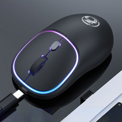 iMICE W-618 Rechargeable 4 Buttons 1600 DPI 2.4GHz Bluetooth Silent Wireless Mouse for Computer PC Laptop (Black) - Wireless Mice by iMICE | Online Shopping UK | buy2fix