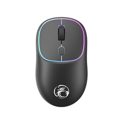 iMICE W-618 Rechargeable 4 Buttons 1600 DPI 2.4GHz Bluetooth Silent Wireless Mouse for Computer PC Laptop (Black) - Wireless Mice by iMICE | Online Shopping UK | buy2fix