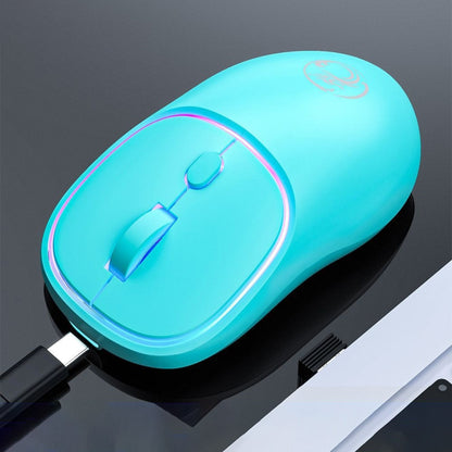 iMICE W-618 Rechargeable 4 Buttons 1600 DPI 2.4GHz Bluetooth Silent Wireless Mouse for Computer PC Laptop (Blue) - Wireless Mice by iMICE | Online Shopping UK | buy2fix