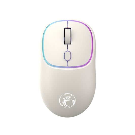 iMICE W-618 Rechargeable 4 Buttons 1600 DPI 2.4GHz Bluetooth Silent Wireless Mouse for Computer PC Laptop (Milk Tea) - Wireless Mice by iMICE | Online Shopping UK | buy2fix