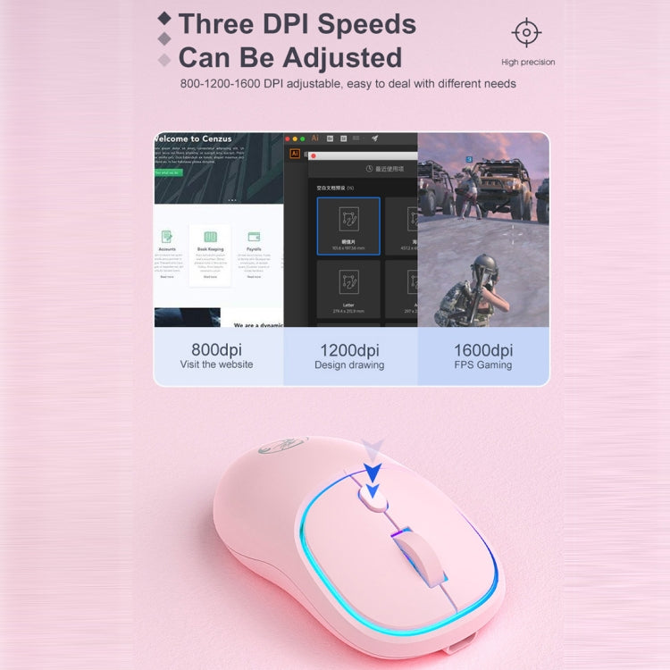 iMICE W-618 Rechargeable 4 Buttons 1600 DPI 2.4GHz Bluetooth Silent Wireless Mouse for Computer PC Laptop (Pink) - Wireless Mice by iMICE | Online Shopping UK | buy2fix
