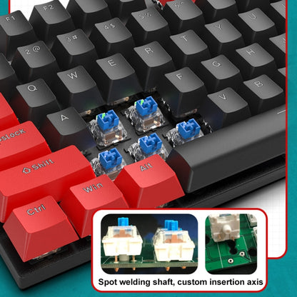 FOREV FV-301 87-keys Blue Axis Mechanical Gaming Keyboard, Cable Length: 1.6m(White Blue) by buy2fix