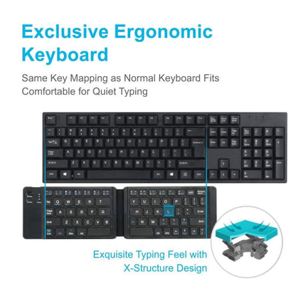 Mini Wireless Bluetooth Folding Keyboard (Black) by buy2fix