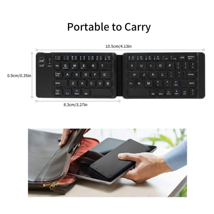 Mini Wireless Bluetooth Folding Keyboard (Black) by buy2fix
