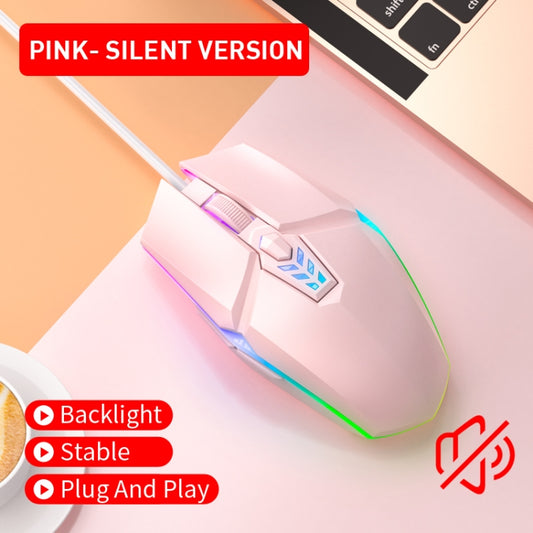 S700 Colorful Light USB Wired Office Gaming Mouse (Pink) by buy2fix