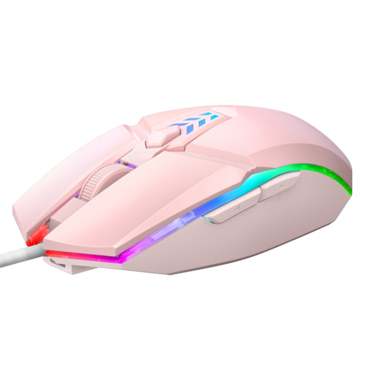 S700 Colorful Light USB Wired Office Gaming Mouse (Pink) by buy2fix
