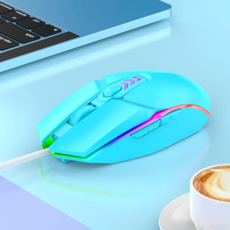 S700 Colorful Light USB Wired Office Gaming Mouse (Blue) by buy2fix