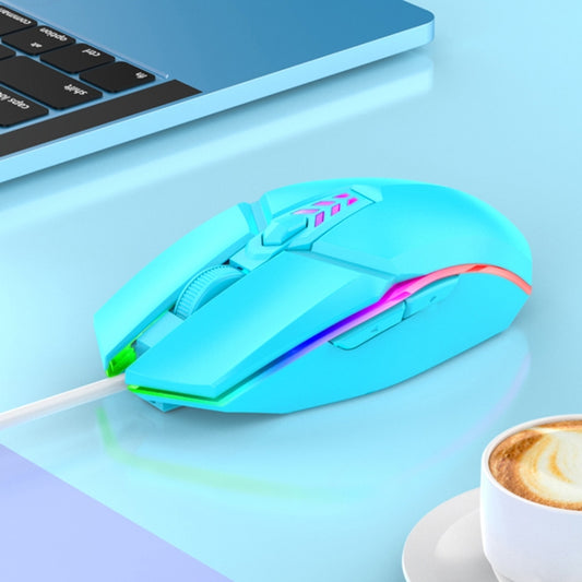 S700 Colorful Light USB Wired Office Gaming Mouse (Blue) by buy2fix