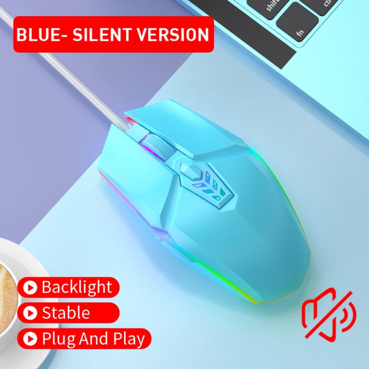 S700 Colorful Light USB Wired Office Gaming Mouse (Blue) by buy2fix