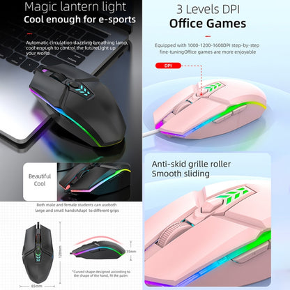 S700 Colorful Light USB Wired Office Gaming Mouse (Blue) by buy2fix