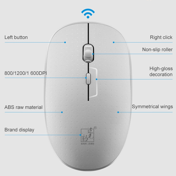ZGB 8810 Mute Wireless Keyboard + Mouse Set (White) by Chasing Leopard