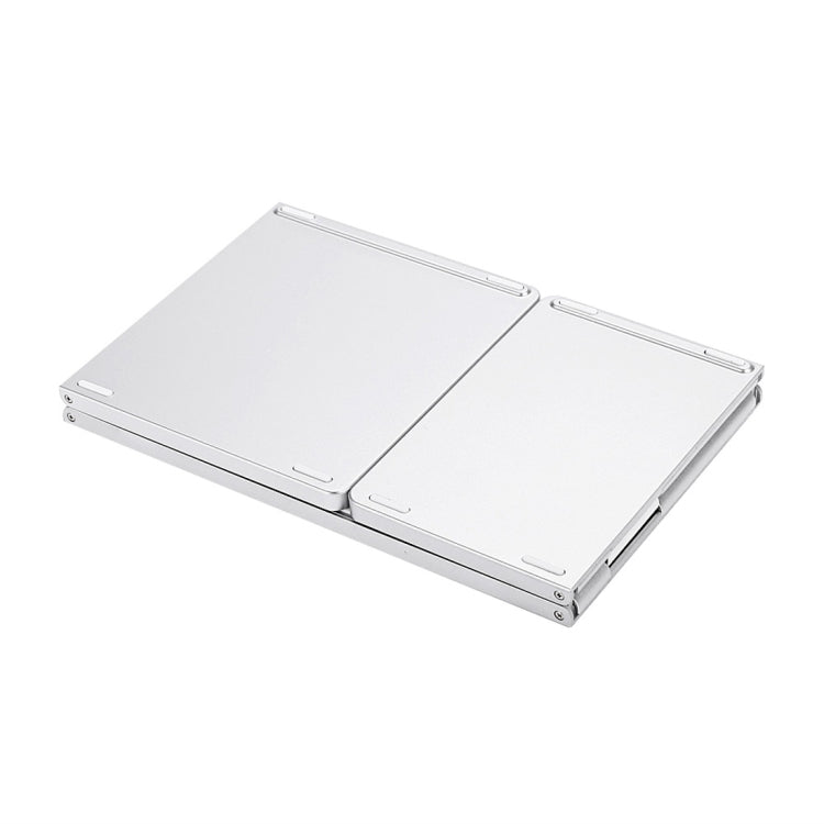 B033 Rechargeable 3-Folding 64 Keys Bluetooth Wireless Keyboard with Touchpad(Silver) by buy2fix