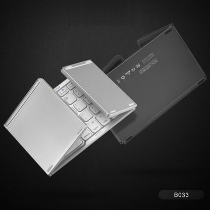 B033 Rechargeable 3-Folding 64 Keys Bluetooth Wireless Keyboard with Touchpad(Silver) by buy2fix