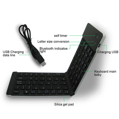 F66 Foldable Bluetooth Wireless 66 Keys Keyboard, Support Android / Windows / iOS(Gold) by buy2fix